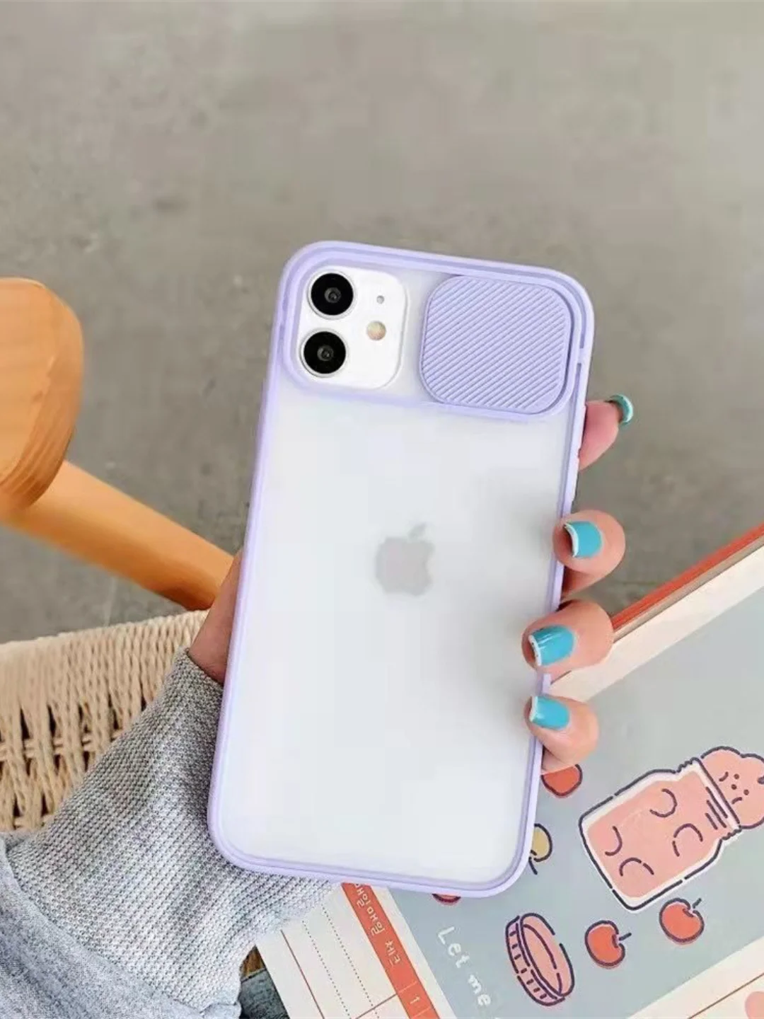 Лавандовый чехол для айфон (iPhone) 11 Pro Max 12, 13, 14 Plus с защитой для камеры, пластиковый