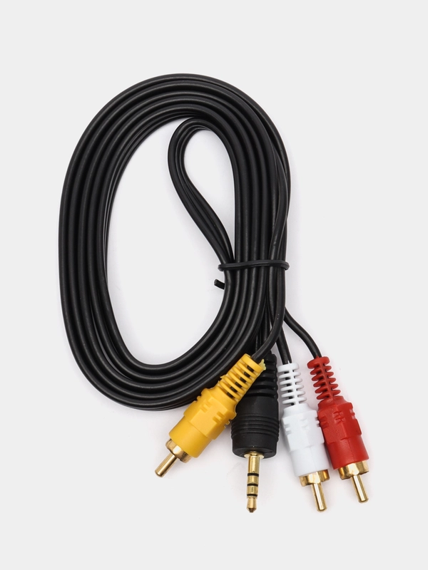 Кабель Jack 3.5 mm (4 контакта) <--> 3xRCA вилка, видео+стерео-аудио, 1.5 м.