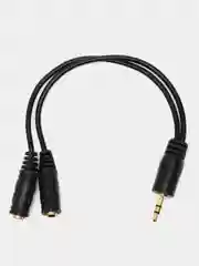 Разветвитель Jack 3,5 (3 pin) вилка - 2  Jack 3,5 (3 pin) розетка, длина 0,15 м.