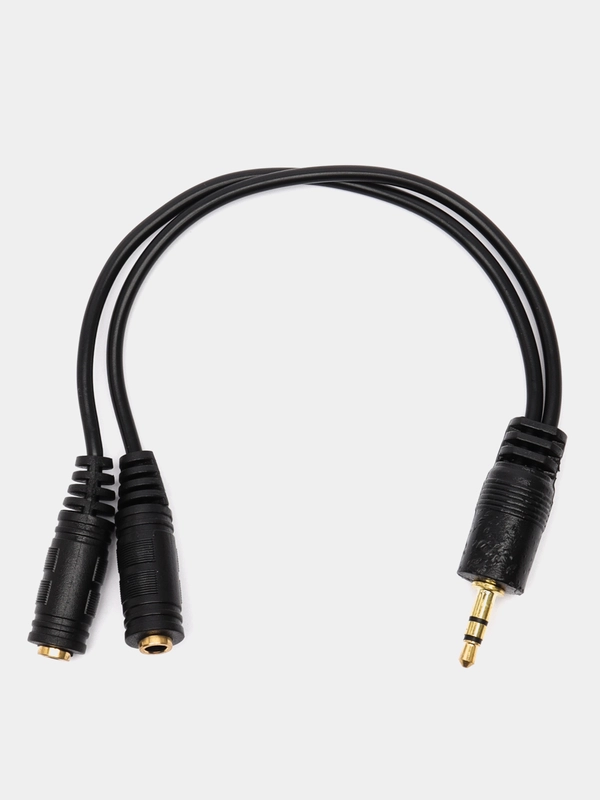 Разветвитель Jack 3,5 (3 pin) вилка - 2  Jack 3,5 (3 pin) розетка, длина 0,15 м.