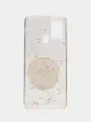 Бежевый чехол с принтом для Samsung A21s / Honor 9c