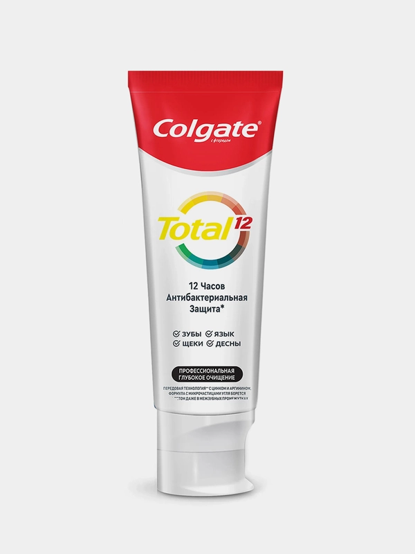 Зубная паста Colgate Total 12 "Глубокое очищение с древесным углем", 75 мл