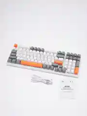 Белый клавиатура механическая, игровая, с RGB подсветкой 9 режимов, WOLF K3, белая и черная