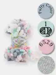 Тиффани пряжа Alize Puffy Color 100% Микрополиэстер 100г  9м