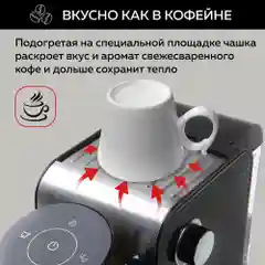Кофеварка с автоматическим капучинатором GFGRIL GFC-C500 для молотого кофе и капсул