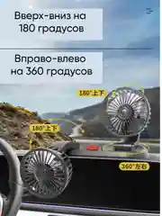 Рыжий вентилятор автомобильный 12V, 24V, USB настольный в офис от USB 5V