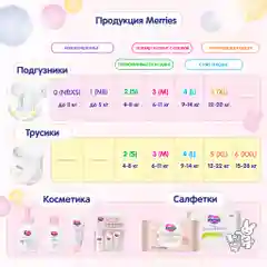 Подгузники для детей Merries, размер S, 4-8 кг, 82 штуки