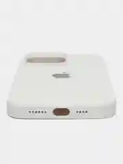 Белый силиконовый чехол MagSafe для iPhone 13 14 15 Pro Max