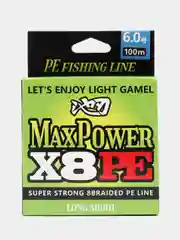 Разноцветный рыболовная леска, шнур плетёный MAX POWER, 8 жил, 100 м, 9 диаметров, 3 цвета