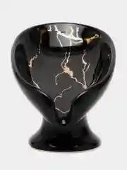 Черный мыльница лепесток керамическая мраморная