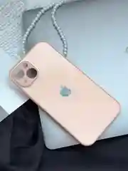Кремовый чехол для iPhone 13, со стеклянной панелью и защитой камеры
