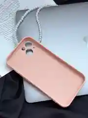 Кремовый чехол для iPhone 13, со стеклянной панелью и защитой камеры