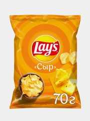 Картофельные чипсы Lays, со вкусом сыра, 70 г