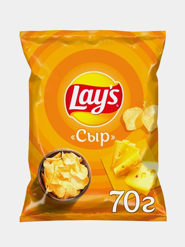 Картофельные чипсы Lays, со вкусом сыра, 70 г