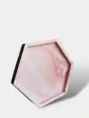 Кораллово-розовый шестигранник подставка-поднос для акссесуаров и свечей, декоративные подставки из гипса
