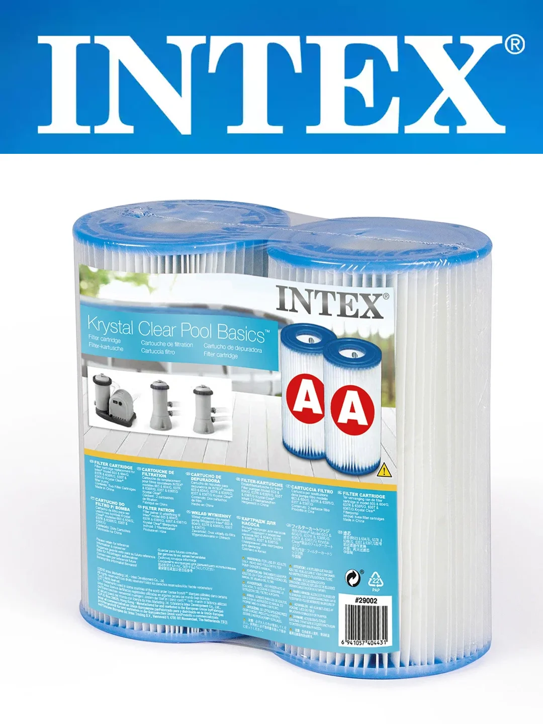 Картриджный фильтр-насос INTEX, картридж для насоса, для бассейнов 366-457см, 28604, 29000