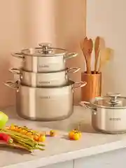 Кастрюля 16х9,5 см. 1,9 л. со стеклянной крышкой, индукция