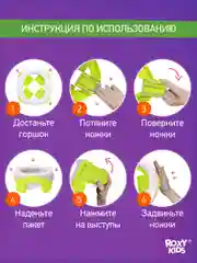 Лайм горшок детский складной дорожный 3в1 для малышей HandyPotty