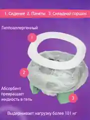 Оливковый горшок детский складной дорожный 3в1 для малышей HandyPotty