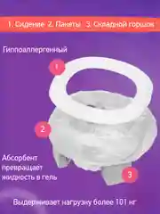 Серый горшок детский складной дорожный 3в1 для малышей HandyPotty