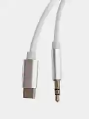 Белый кабель AUX-Type-C, для iPhone, 3,5 jack, 1 м