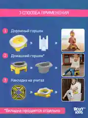 Желтый горшок детский складной дорожный 2в1 для малышей HandyPotty