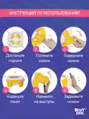 Желтый горшок детский складной дорожный 2в1 для малышей HandyPotty