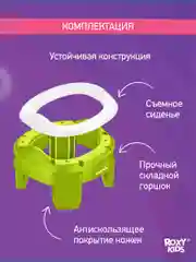 Лайм горшок детский складной дорожный 2в1 для малышей HandyPotty