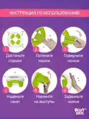 Лайм горшок детский складной дорожный 2в1 для малышей HandyPotty