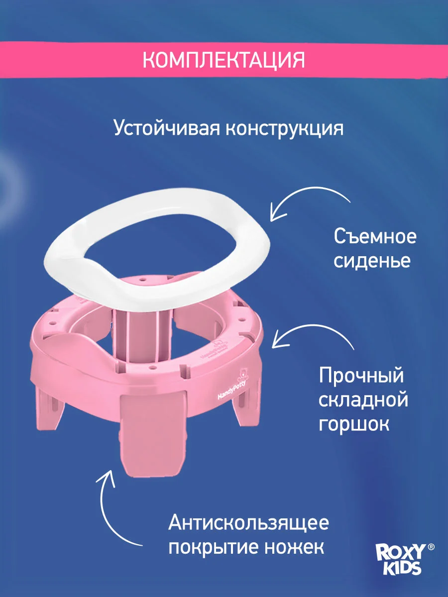 Конфетный горшок детский складной дорожный 2в1 для малышей HandyPotty