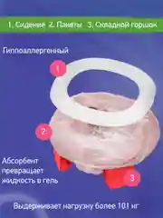 Красный горшок детский складной дорожный 2в1 для малышей HandyPotty