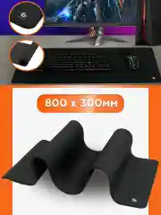 Коврик для мыши Gembird 800х300х3мм, черный, ткань+резина, оверлок, коробка