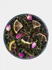 Чай листовой зеленый TEAON "Лимон с малиной", с добавлением сенча, розы, 50 г