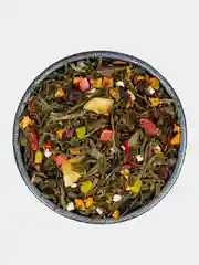 Чай зеленый TEAON "Зеленый мультифрукт", с добавлением ягод годжи, банана, каркаде, 50 г