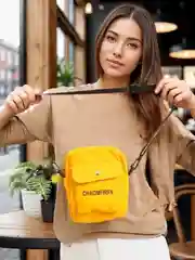 Желтый сумка через плечо, женская