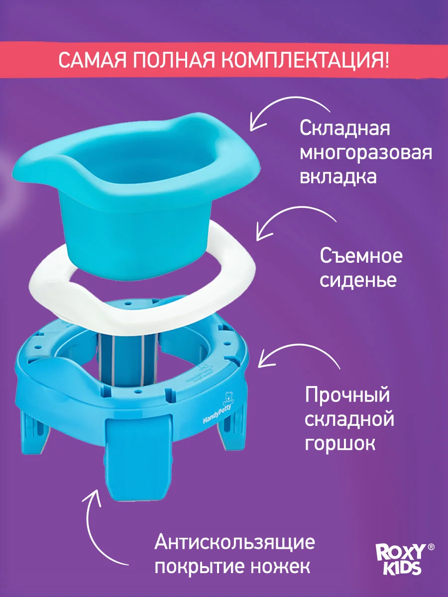 Голубой вкладка для детского дорожного горшка