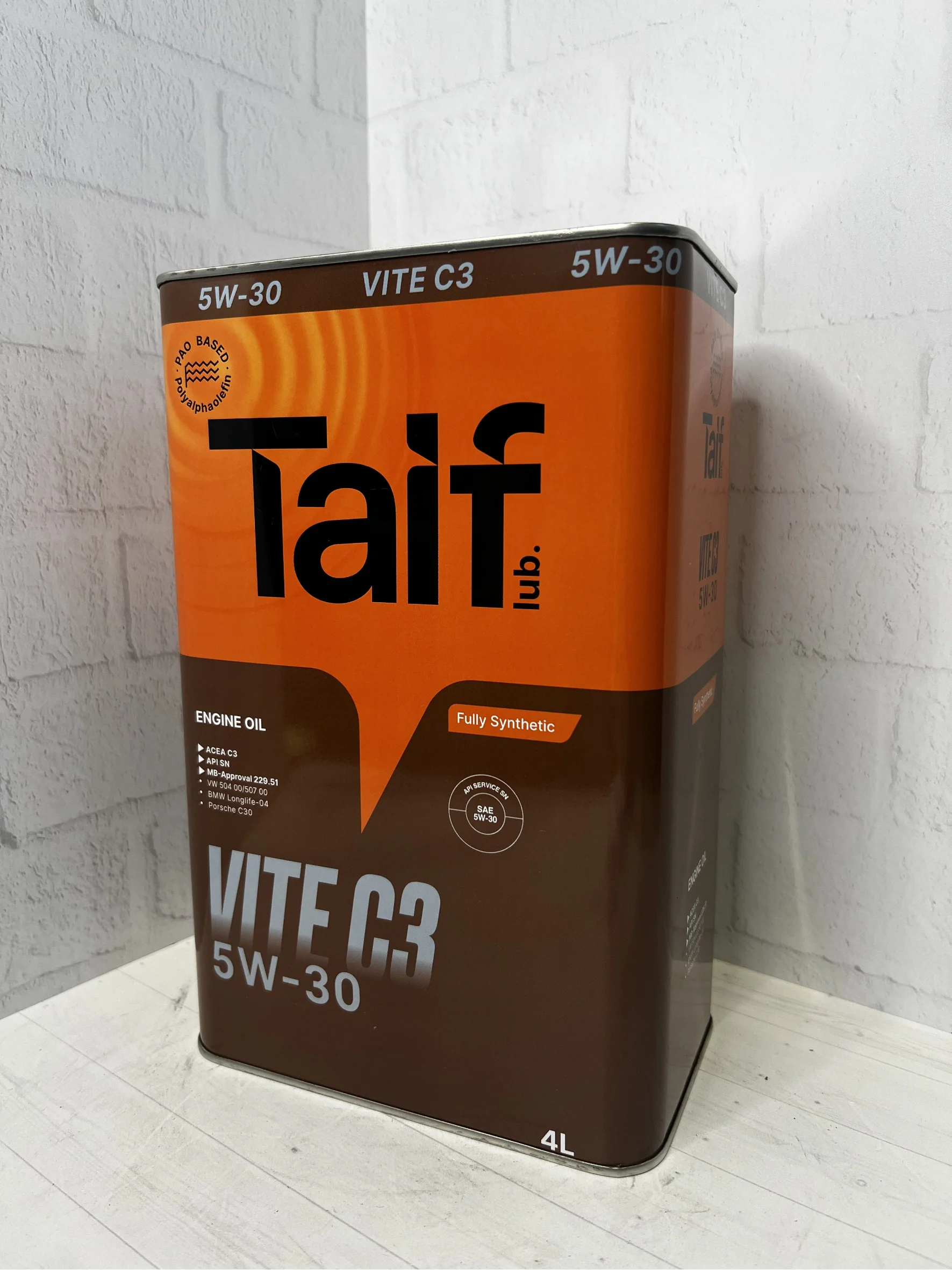 Синтетическое моторное масло TAIF VITE 5W-30 SN, C3 4л