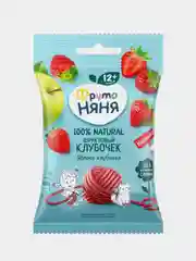 Фруктовый клубочек ФрутоНяня "Клубочки", из яблок и клубники, с 12 месяцев, 15 г