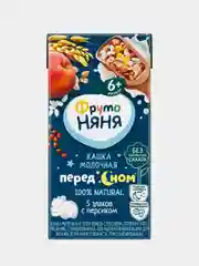 Кашка молочная ФрутоНяня Пять злаков, персик, с 6 месяцев, 200 мл, 18 штук