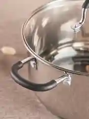 Кастрюля "Альбер"  24х13,5 см, 5,9 л, со стеклянной крышкой, индукция