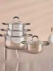 Кастрюля "Альбер"  24х13,5 см, 5,9 л, со стеклянной крышкой, индукция