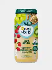 Пюре детское ФрутоНяня, фруктово-ягодный микс, с 8 месяцев, 250г, 12 штук