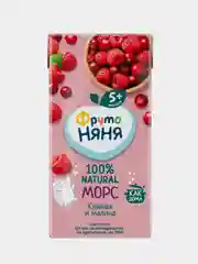 Морс ФрутоНяня из клюквы и малины, с 5 месяцев, 200 мл, 18 штук