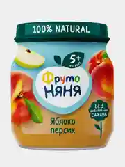 Пюре детское ФрутоНяня, яблоко-персик, с 5 месяцев, 100г, 12 штук