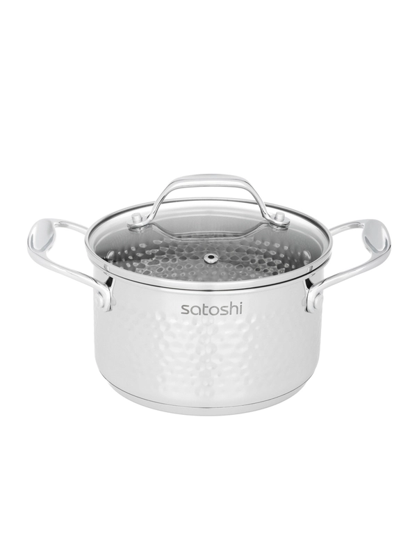 Кастрюля "Арзон" 16х9,5 см. 1,8 л. со стеклянной крышкой, индукция