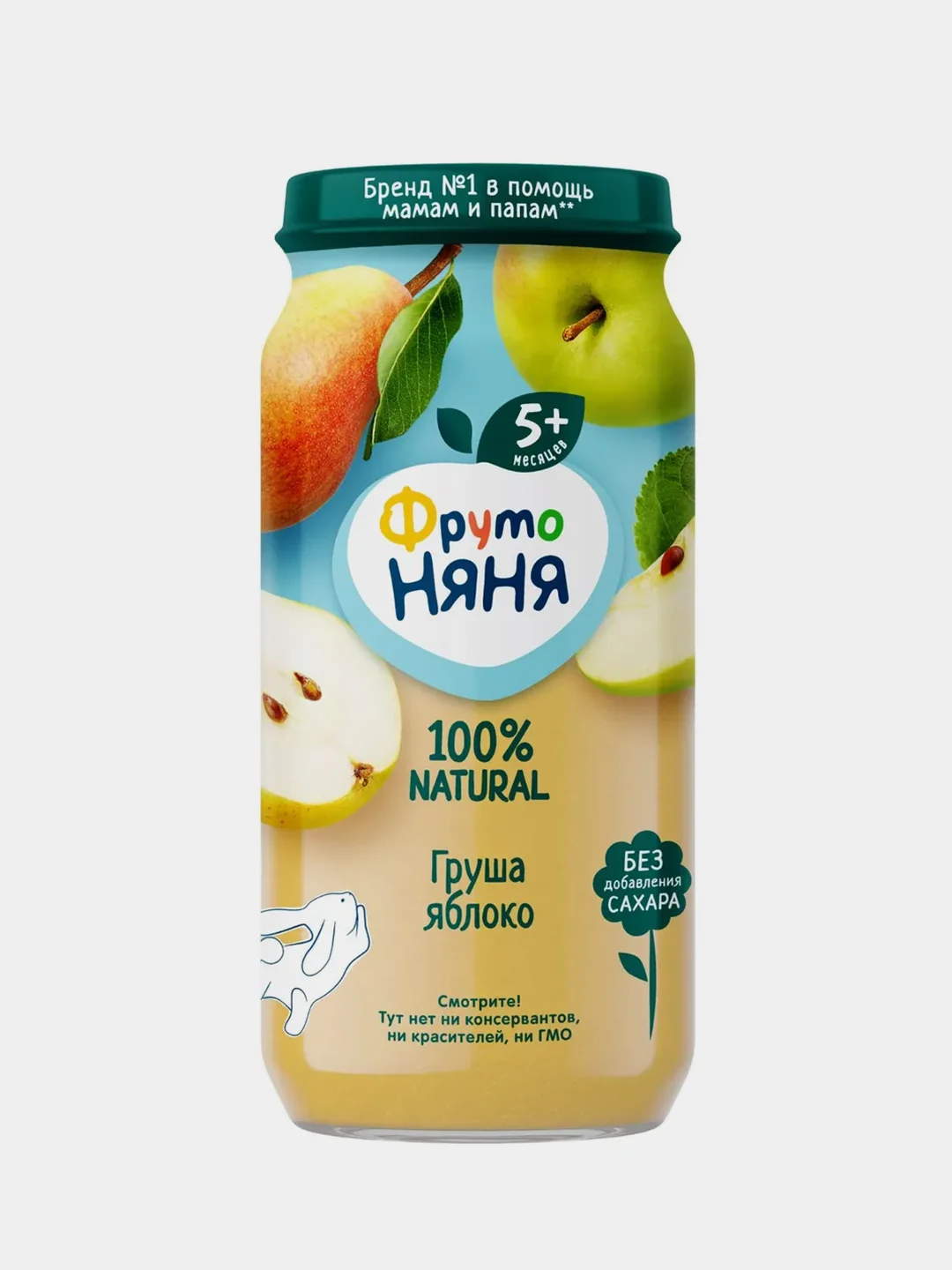 Пюре детское ФрутоНяня, груша, яблоко, с 5 месяцев, 250г, 12 штук