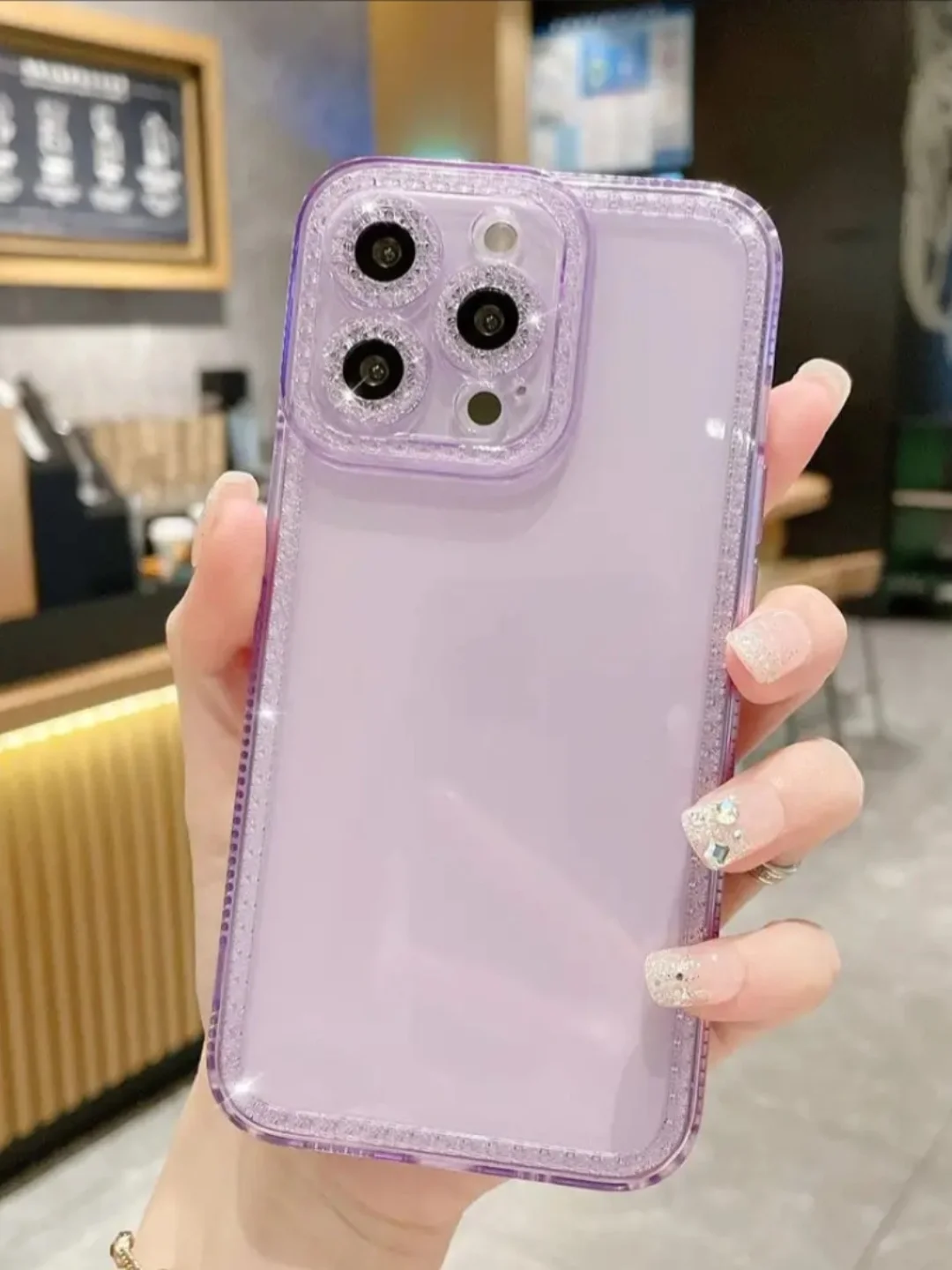 Фиолетовый чехол на iPhone 11, 12, 13, 14, 15 / Pro Max, на Айфон, блестящий, силиконовый