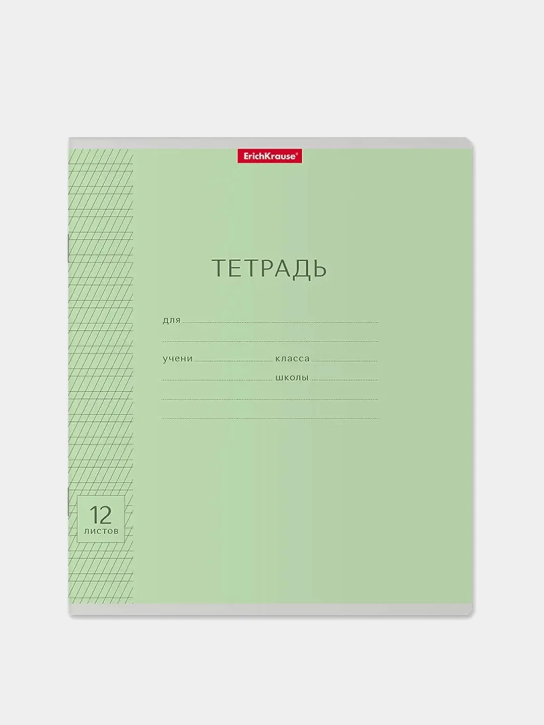 Тетрадь ErichKrause Классика Visio, зеленая, косая линейка, 12 листов, 10 штук