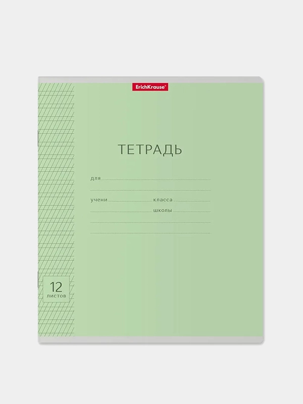 Тетрадь ErichKrause Классика Visio, зеленая, косая линейка, 12 листов, 10 штук