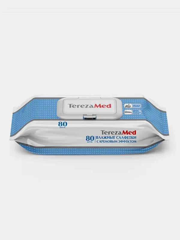 Влажные очищающие салфетки TerezaMed, с кремовым эффектом, 80 штук